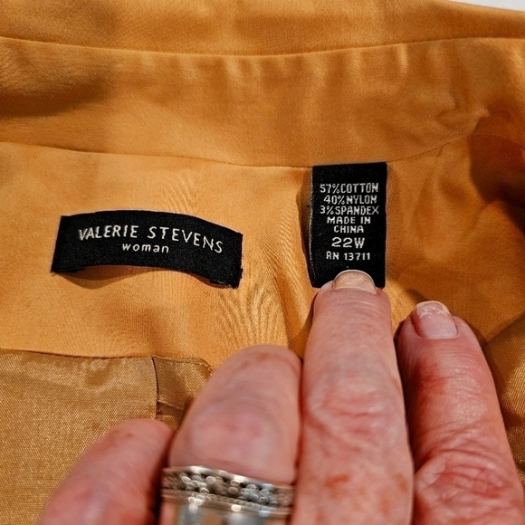 VALARIE Steven's gold lined blazer jacket sz 22W - Picture 9 of 13